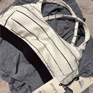 Stori Onyx and White Skinny Stripe Bra